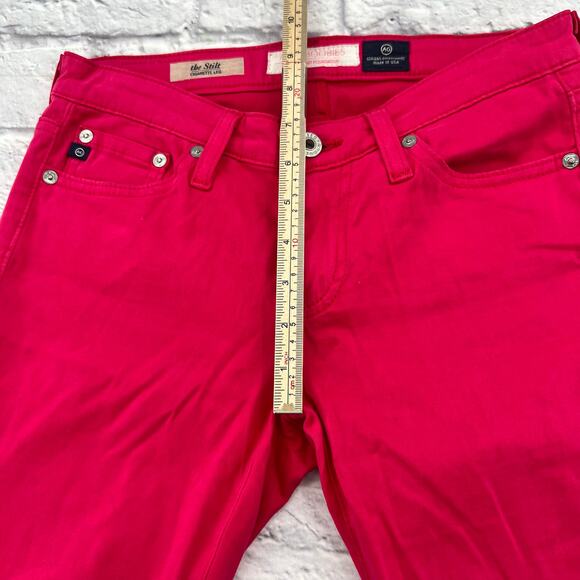 AG ADRIANO‎ GOLDSCHMIED The Stilt Cigarette Slim Fit Jeans 25R Pink Mid Rise - Picture 8 of 10